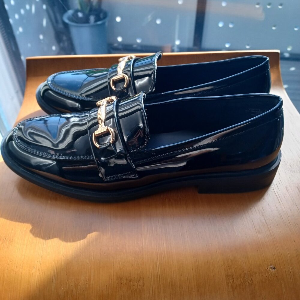 Black Patent Leather Loafers Size 8.5 *New